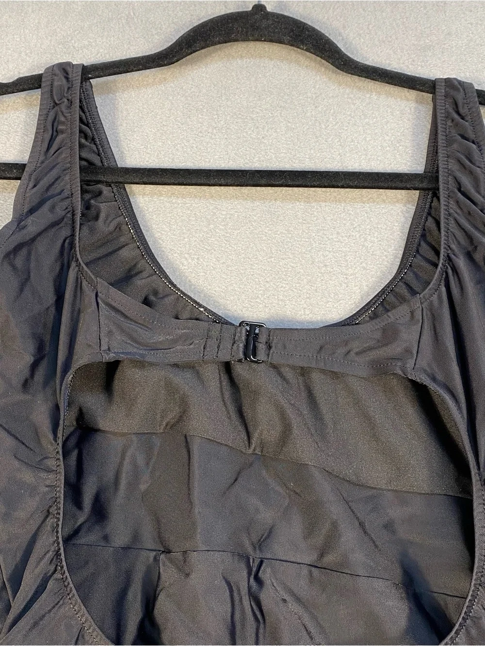 Venus black one piece swimsuit with side cuts silver embellishments, size 8